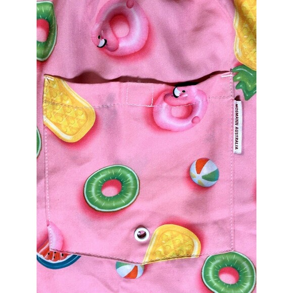 MOSMANN wear under swim trunks pink pool tube flamingos watermelons pineapples L - Picture 15 of 16